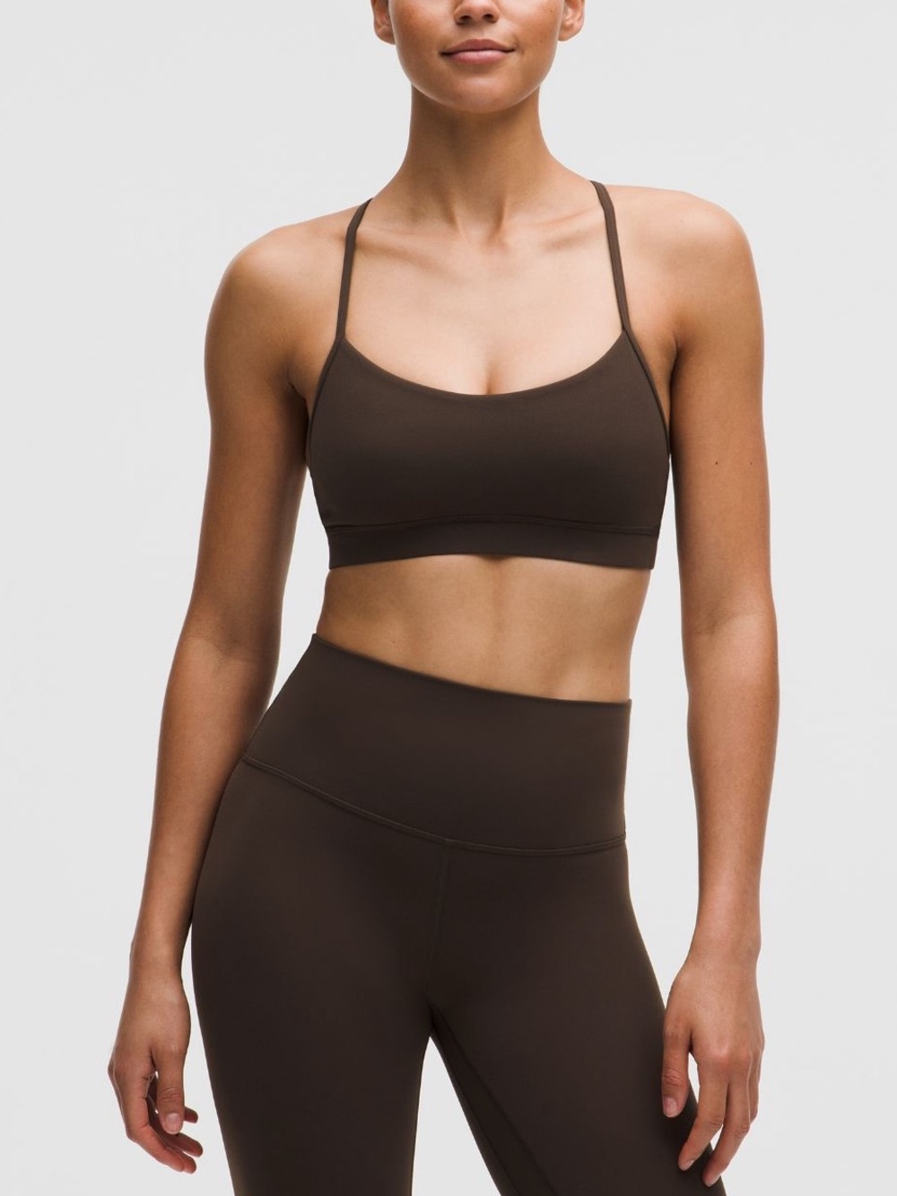 Lululemon Flow Y Bra Nulu Light Support, A-C Cups Espresso Size 8